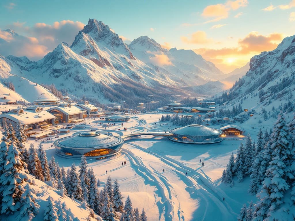 AI generate image of a ski resort