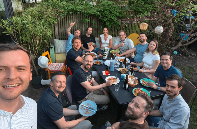 Startup Founders eating spaghetti