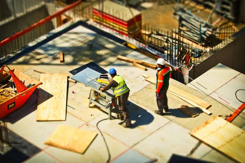 Mensen aan het werk op de bouw