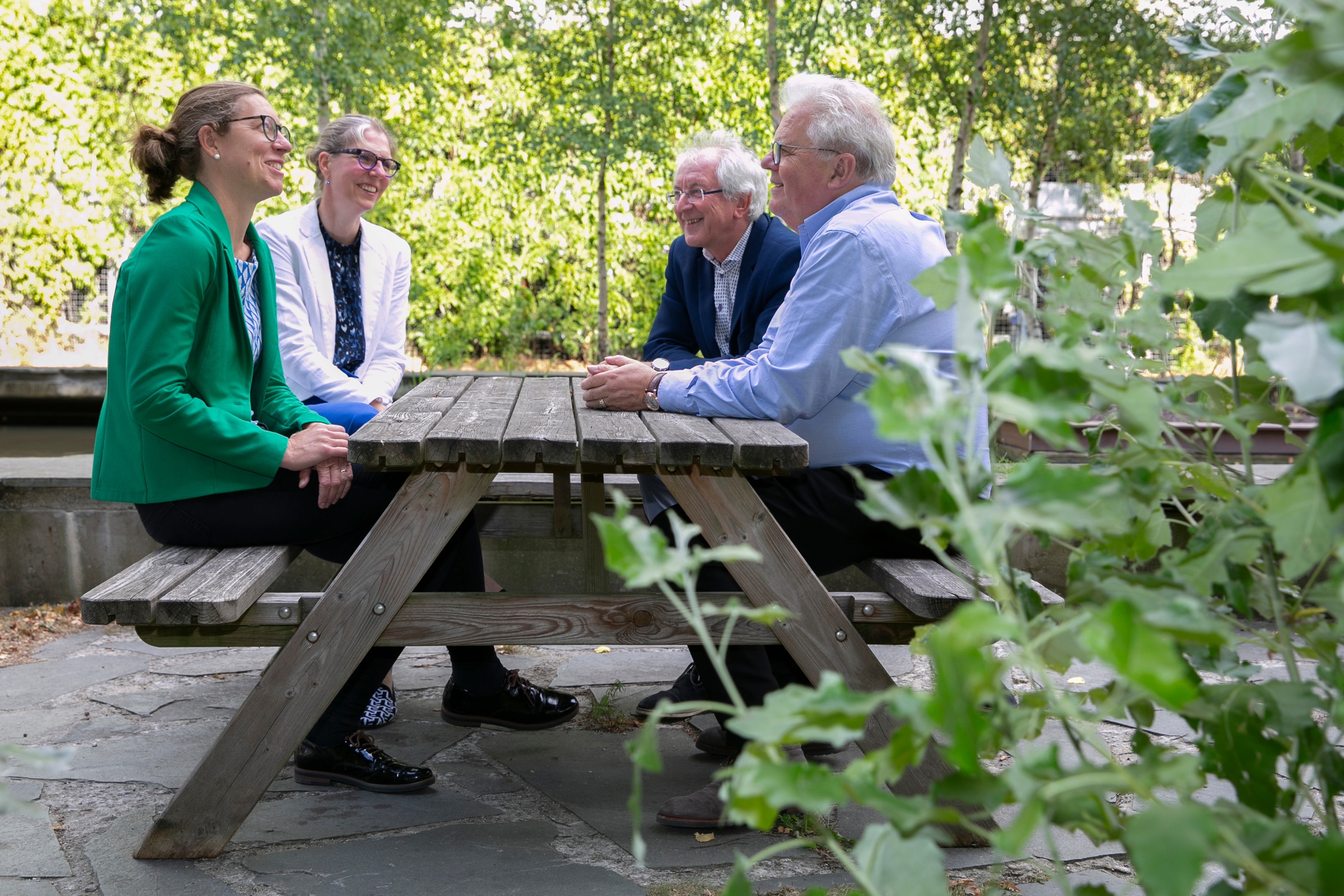 e/MTIC wisseling van de wacht: Kees van der Klauw, Franklin Schuling, Noortje Bax en Beatrijs van der Hout.