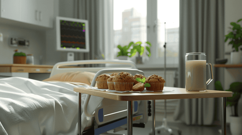 brewbart_a_table_on_a_hospital_bed_full_of_plant-based_muffins._61176400-9ece-4940-8b2a-ed6fe9298251.png